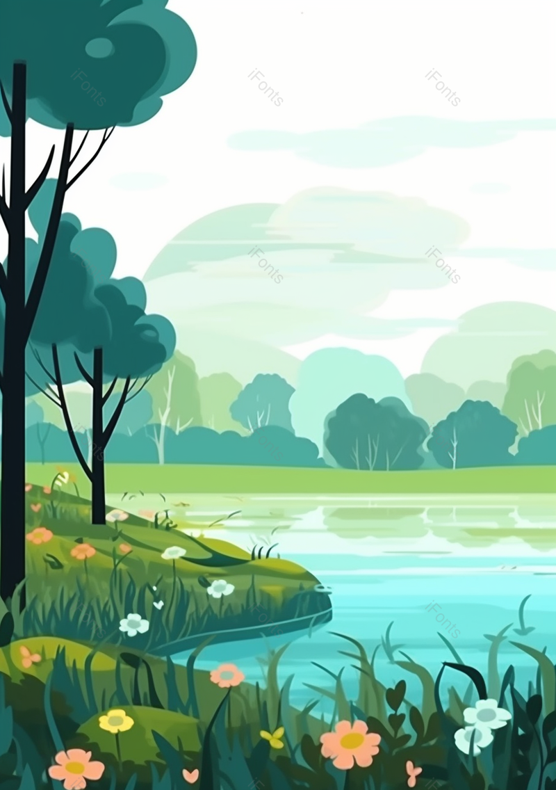 卡通手绘绿色森林植物背景,插画/手绘图,插画/手绘图库,插画/手绘图下载,插画/手绘